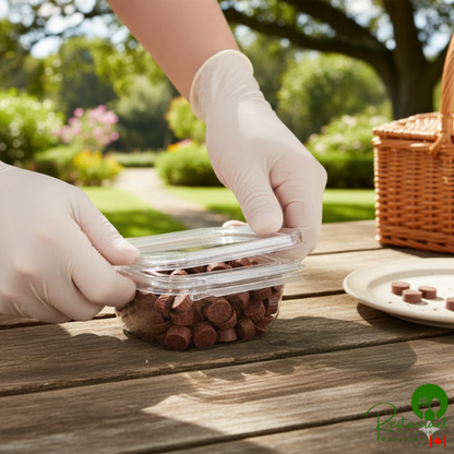 Inline Plastics Safe-T-Fresh 12 oz. Tamper-Resistant, Tamper-Evident Square Hinged Container with Flat Lid - 288/Case