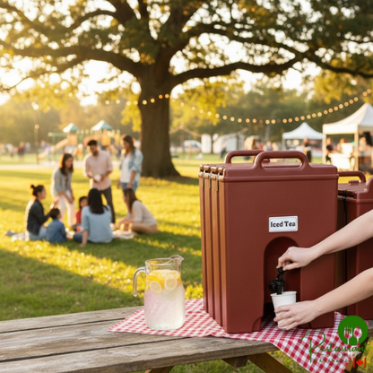 Cambro 1000LCD402 Camtainer® 11.75 Gallon Brick Red Insulated Beverage Dispenser