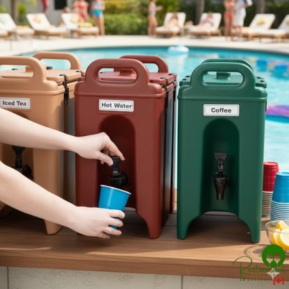 Cambro 250LCD402 Camtainer® 2.5 Gallon Brick Red Insulated Beverage Dispenser