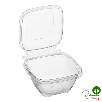 Inline Plastics Safe-T-Chef 24 oz. Tamper-Resistant, Tamper-Evident Square Hinged Container with Dome Lid - 240/Case