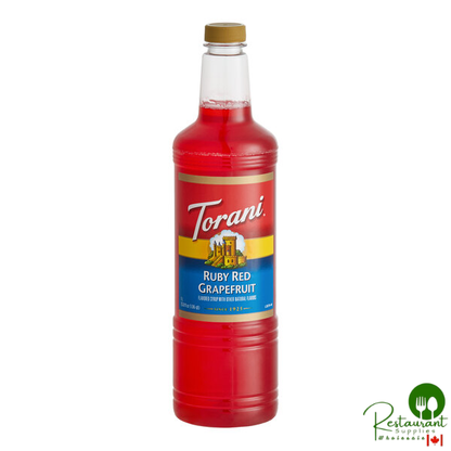 Torani Ruby Red Grapefruit Flavoring / Fruit Syrup Plastic Bottle 1 Liter - 6/Case