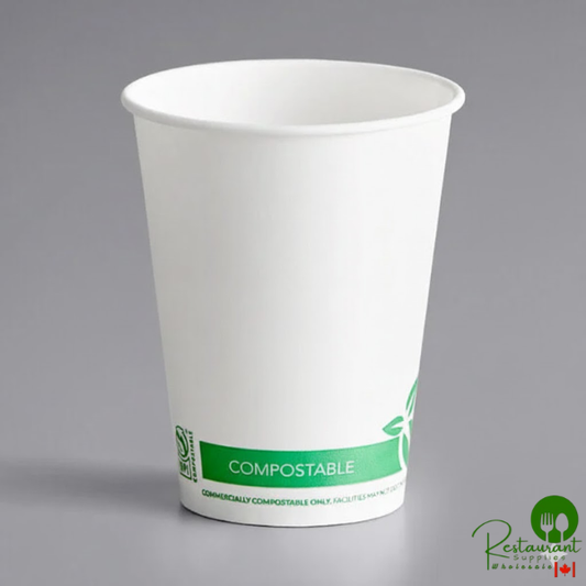12 oz. Compostable PLA Paper Cold Cup By Prime- 1,000/Case