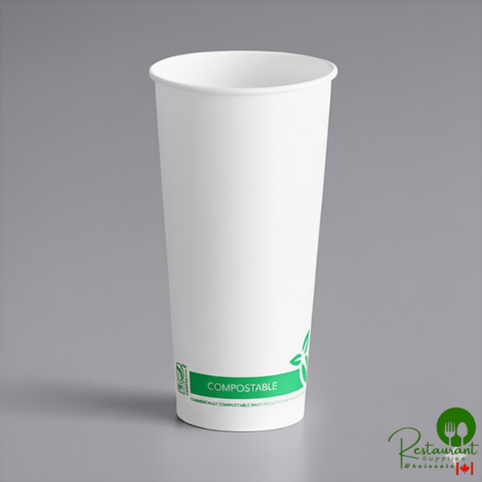 22 oz. Compostable PLA Paper Cold Cup By Prime- 1,000/Case