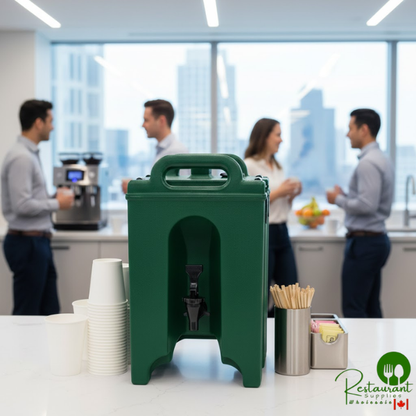 Cambro 100LCD519 Camtainer® 1.5 Gallon Kentucky Green Insulated Beverage Dispenser
