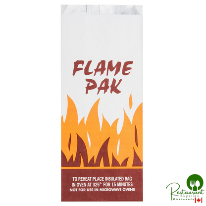 Bagcraft 1/4 Gallon Printed "Flame Pak" Insulated Foil Meal Bag - 1,000/Case