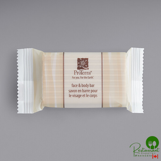 ProTerra 1 oz. Honey and Vanilla Face and Body Soap Bar - 288/Case