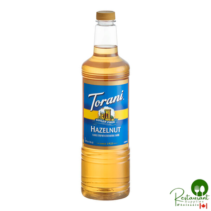 Torani Sugar-Free Hazelnut Flavoring Syrup Plastic Bottle 1 Liter - 6/Case