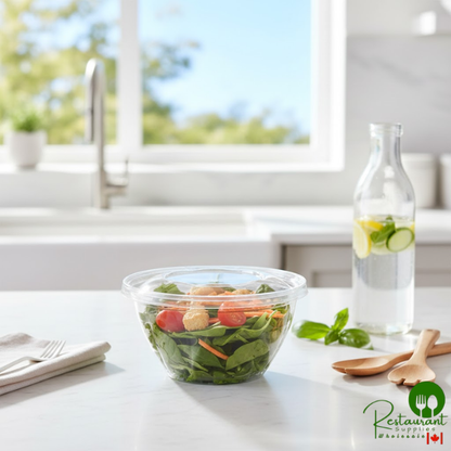 Inline Plastics Safe-T-Fresh 32 oz. Tamper-Resistant, Tamper-Evident Bowl with Hinged Dome Lid - 150/Case