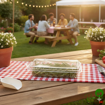 CKF Clear .75 oz. Hook Top Clamshell Herb Pack - 500/Case