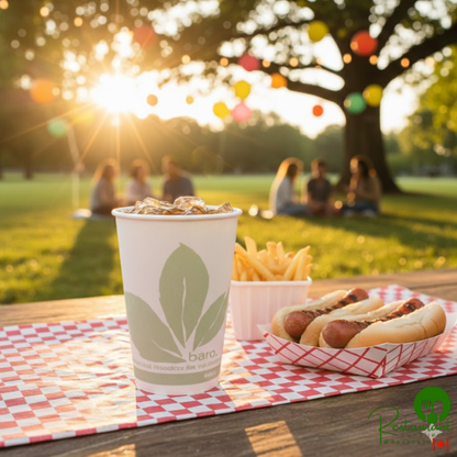 Bare by Solo R7BB-JD110 Eco-Forward 7 oz. Wax Treated Printed Paper Cold Cup - 2,000/Case