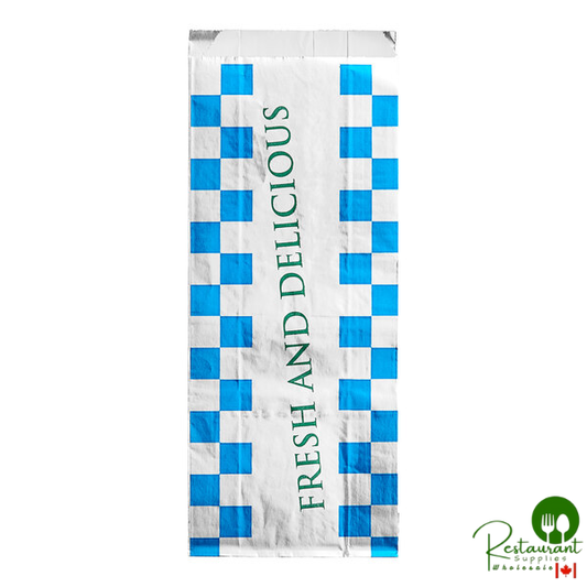 Bagcraft 4" x 2" x 10" Printed "Fresh and Delicious" Foil Meal Bag - 1,000/Case