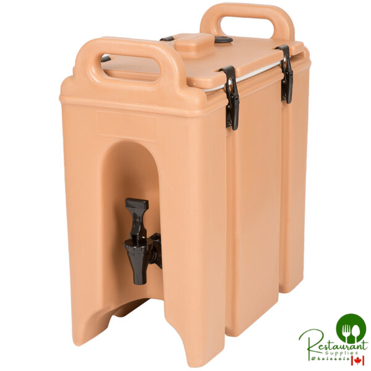 Cambro 250LCD157 Camtainer® 2.5 Gallon Coffee Beige Insulated Beverage Dispenser