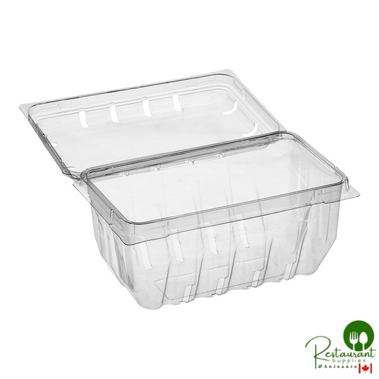 D&W Fine Pack 1 Qt. Clear Vented Slot Clamshell Produce / Berry Container - 360/Case