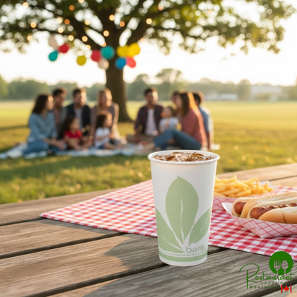 Bare by Solo RW16BB-JD110 Eco-Forward 16 oz. Wax Treated Printed Paper Cold Cup - 1,000/Case