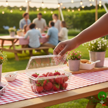 D&W Fine Pack 1 Qt. Clear Vented Slot Clamshell Produce / Berry Container - 360/Case