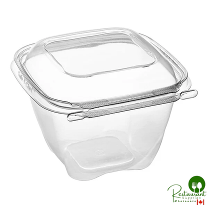 Inline Plastics Safe-T-Chef 32 oz. Tamper-Resistant, Tamper-Evident Square Hinged Container with Dome Lid - 224/Case