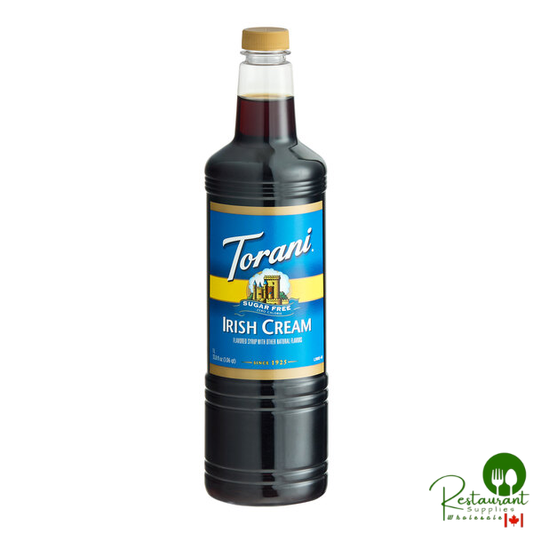 Torani Sugar-Free Irish Cream Flavoring Syrup Plastic Bottle 1 Liter - 6/Case