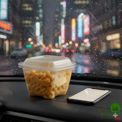 Inline Plastics Safe-T-Chef 32 oz. Tamper-Resistant, Tamper-Evident Square Hinged Container with Dome Lid - 224/Case