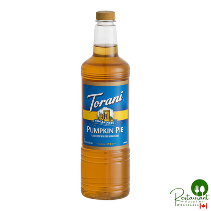Torani Sugar-Free Pumpkin Pie Flavoring Syrup Plastic Bottle 1 Liter - 6/Case