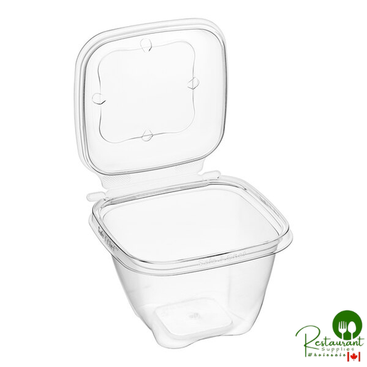 Inline Plastics Safe-T-Chef 32 oz. Tamper-Resistant, Tamper-Evident Vented Square Hinged Container with Dome Lid - 224/Case