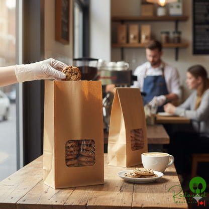 Bagcraft 7 1/2" x 4 1/4" x 14 5/8" Natural Tortilla Chip / Snack Bag with Window - 250/Case