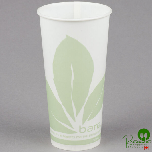 Bare by Solo RS22BB-JD110 Eco-Forward 22 oz. Wax Treated Printed Paper Cold Cup - 1,000/Case
