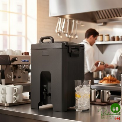 Carlisle XT1000003 Cateraide™ XT 10 Gallon Black Insulated Beverage Dispenser