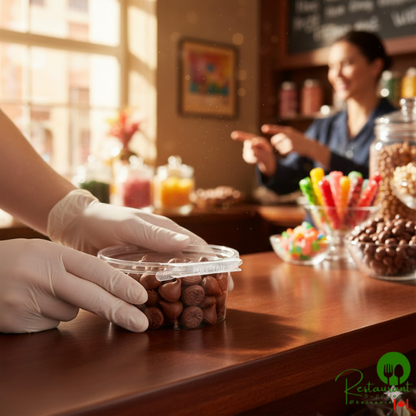 Inline Plastics Safe-T-Fresh 12 oz. Tamper-Resistant, Tamper-Evident Round Hinged Container with Flat Lid - 320/Case