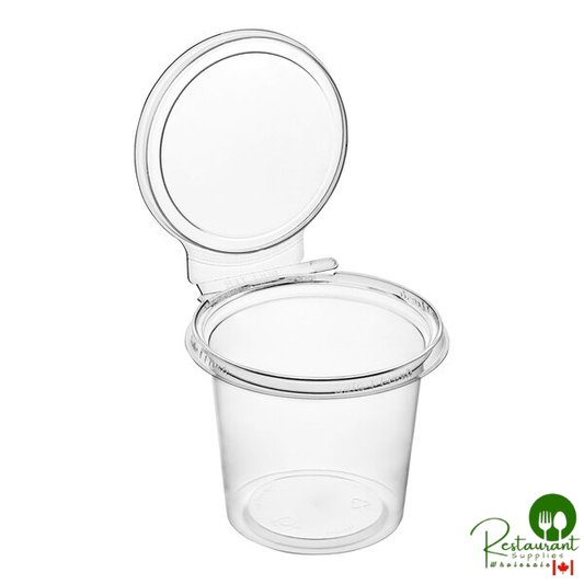 Inline Plastics Safe-T-Fresh 24 oz. Tamper-Resistant, Tamper-Evident Round Hinged Container with Flat Lid - 280/Case