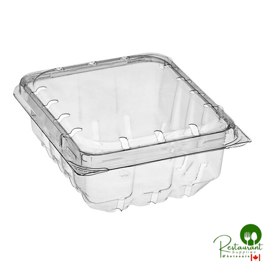 D&W Fine Pack 10 fl. oz. Clear Vented Slot Clamshell Produce / Berry Container - 500/Case
