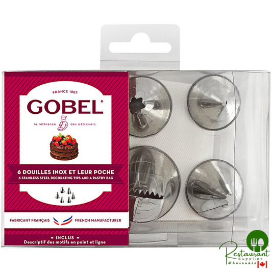 Gobel 7-Piece Stainless Steel Icing Tip with Cotton Piping Bag Set 889151