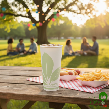 Bare by Solo RS22BB-JD110 Eco-Forward 22 oz. Wax Treated Printed Paper Cold Cup - 1,000/Case