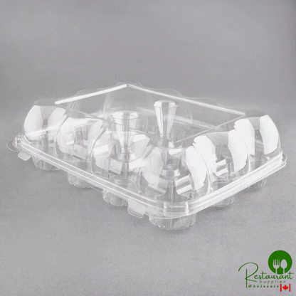 Inno-Pak 12 Compartment Clear Hinged High Dome Cupcake Container - 100/Case