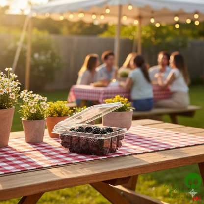 D&W Fine Pack 10 fl. oz. Clear Vented Slot Clamshell Produce / Berry Container - 500/Case