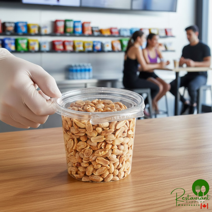 Inline Plastics Safe-T-Fresh 24 oz. Tamper-Resistant, Tamper-Evident Round Hinged Container with Flat Lid - 280/Case