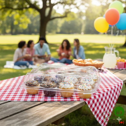 Inno-Pak 12 Compartment Clear Hinged High Dome Cupcake Container - 100/Case