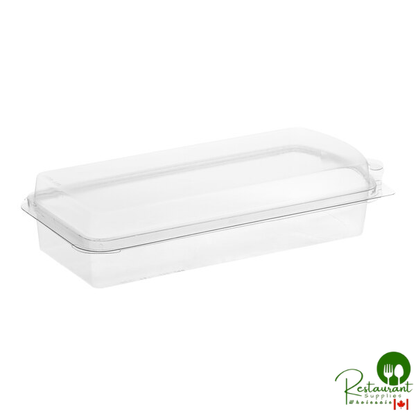 D&W Fine Pack 3 oz. Clear PET Plastic Clamshell Herb Pack with Hang Tab - 500/Case