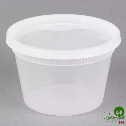 Pactiv/Newspring 16 oz. Translucent Round Deli Container Combo Pack - 240/Case