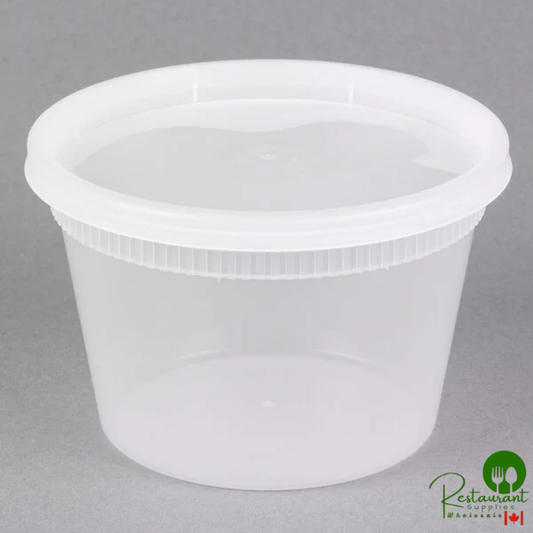 Pactiv/Newspring 16 oz. Translucent Round Deli Container Combo Pack - 240/Case