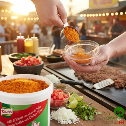 Knorr 4.4 lb. Caldo de Tomate con sabor de Pollo / Tomato Bouillon with Chicken Flavor Base - 4/Case