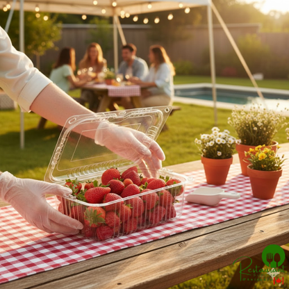 D&W Fine Pack 2.5 Qt. Clear Vented Rim Plastic Clamshell Produce / Berry Container - 170/Case