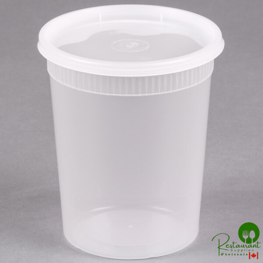 Pactiv/Newspring 32 oz. Translucent Round Deli Container Combo Pack - 240/Case