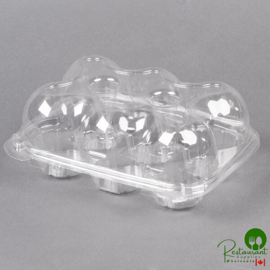 Inno-Pak 6 Compartment Clear Hinged High Dome Cupcake Container - 150/Case