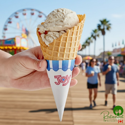 JOY Large Wide Mouth Jacketed Waffle Cone - 198/Case