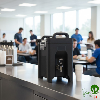 Carlisle XT250003 Cateraide™ XT 2.5 Gallon Black Insulated Beverage Dispenser