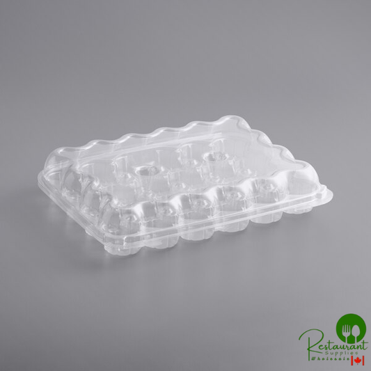 Inno-Pak 24 Compartment Clear Hinged Lid Mini Cupcake Container - 110/Case