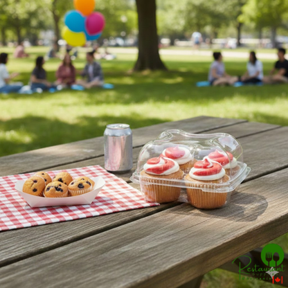 Inno-Pak 24 Compartment Clear Hinged Lid Mini Cupcake Container - 110/Case