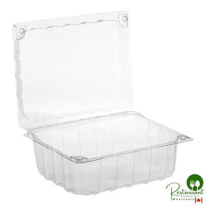 D&W Fine Pack 1 Qt. Clear PET Plastic Clamshell Produce / Berry Container - 400/Case
