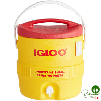 Igloo 431 3 Gallon Yellow Insulated Beverage Dispenser / Portable Water Cooler