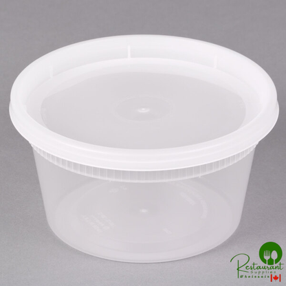 Pactiv/Newspring DELItainer 12 oz. Translucent Round Deli Container Combo Pack - 240/Case